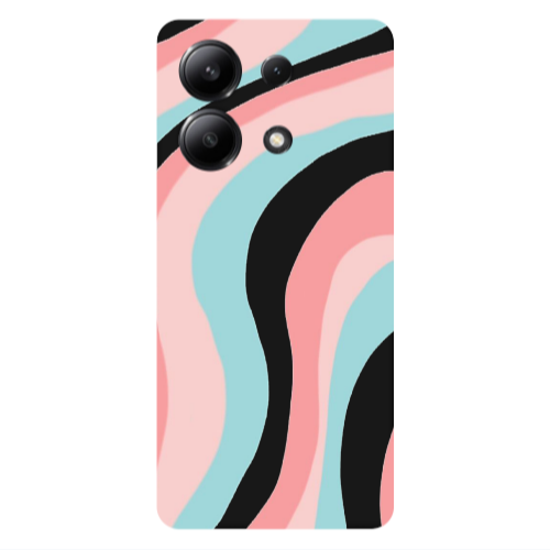 Xiaomi Redmi Note 13 4G Colored lines Black Colored Silicone TPU Θήκη
