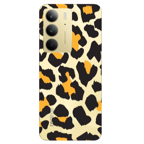 Realme C 75 Yellow leopard Transparent Silicone TPU Θήκη