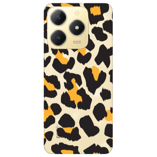 Realme C61 Yellow leopard Transparent Silicone TPU Θήκη