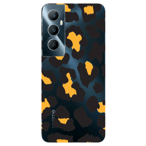 Realme C65 Yellow leopard Transparent Silicone TPU Θήκη