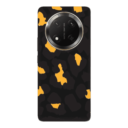 Honor Magic 7 Lite Yellow leopard Black Colored Silicone TPU Θήκη