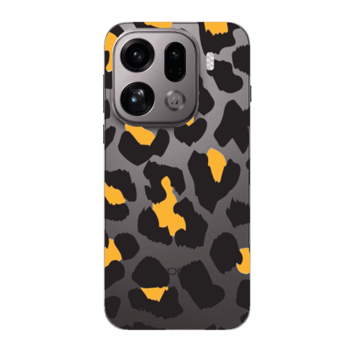 Oppo Find X9 Pro Yellow leopard Transparent Silicone TPU Θήκη