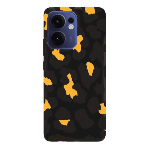 Oppo Reno 13 F Yellow leopard Black Colored Silicone TPU Θήκη