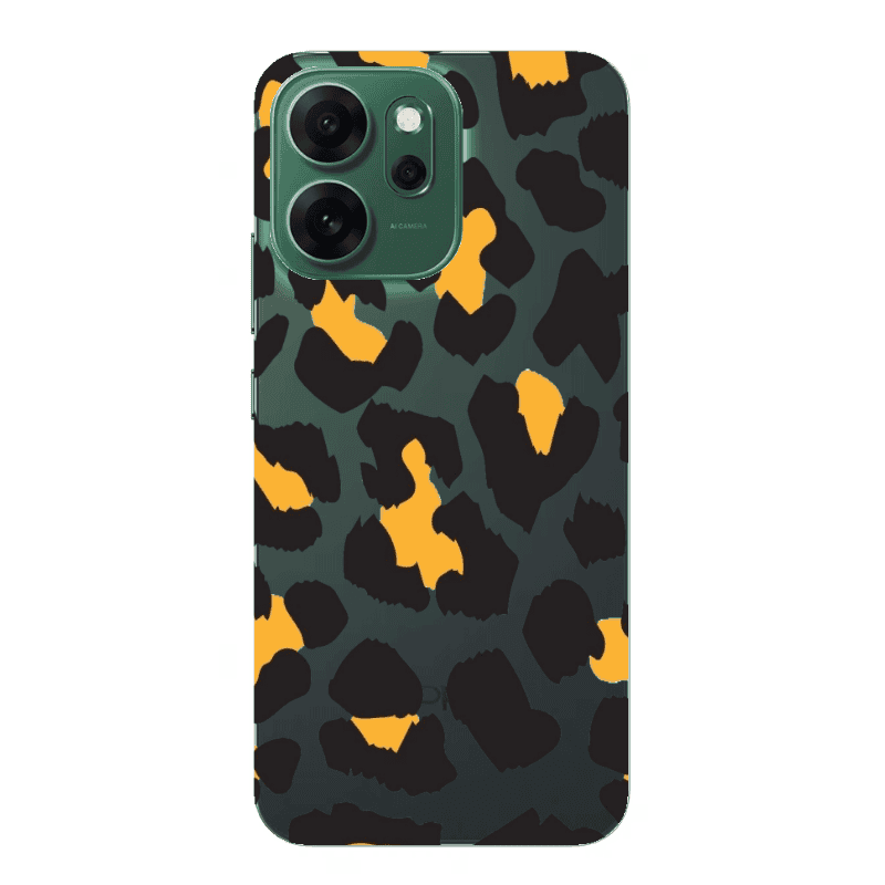 Oppo 14 F Yellow leopard Transparent Silicone TPU Θήκη
