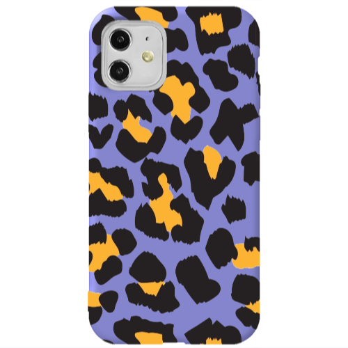 Apple iPhone 11  Yellow leopard Purple Colored Silicone TPU Θήκη