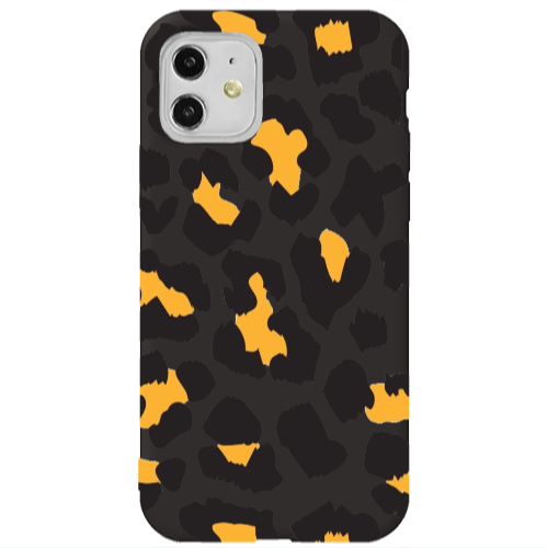 Apple iPhone 11  Yellow leopard Black Colored Silicone TPU Θήκη