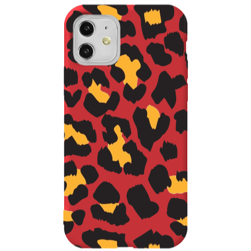 Apple iPhone 11  Yellow leopard Red Colored Silicone TPU Θήκη