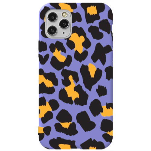 Apple iPhone 11 Pro Yellow leopard Purple Colored Silicone TPU Θήκη