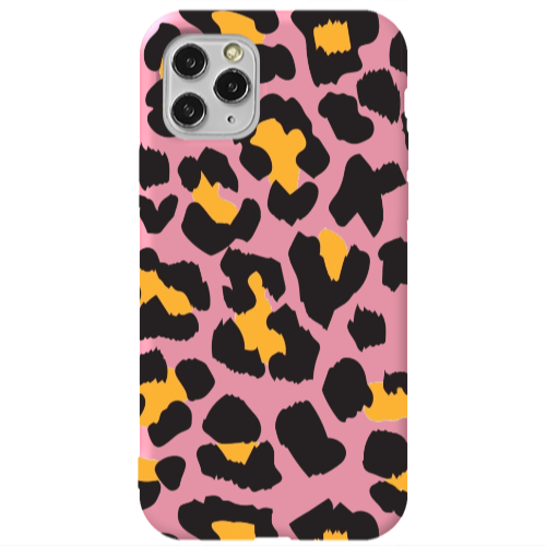 Apple iPhone 11 Pro Yellow leopard Pink Colored Silicone TPU Θήκη