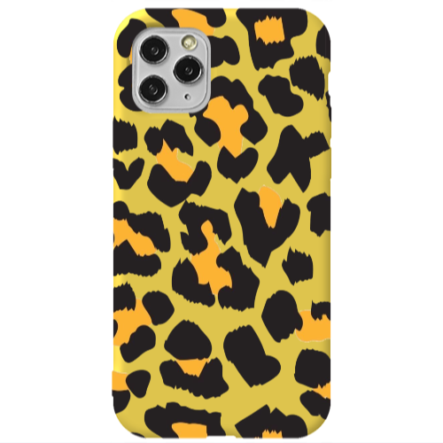 Apple iPhone 11 Pro Yellow leopard Yellow Colored Silicone TPU Θήκη