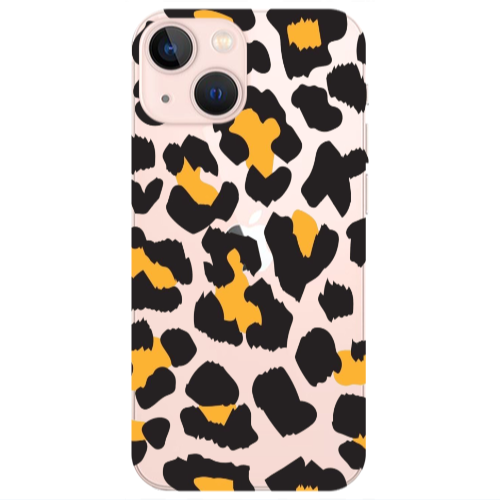 Apple iPhone 13 Yellow leopard Transparent Silicone TPU Θήκη