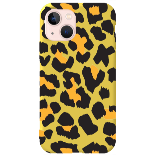 Apple iPhone 13 Yellow leopard Yellow Colored Silicone TPU Θήκη