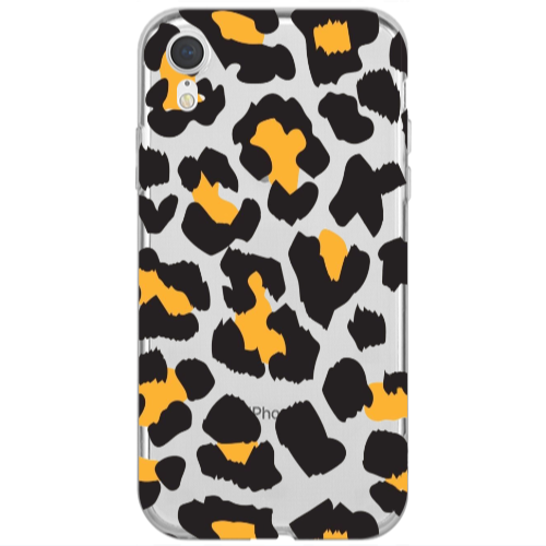 Apple iPhone Xr Yellow leopard Transparent Silicone TPU Θήκη