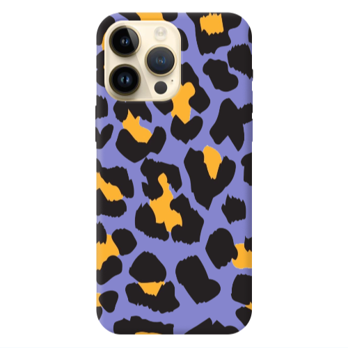 Apple iPhone 13 Pro Max Yellow leopard Purple Colored Silicone TPU Θήκη