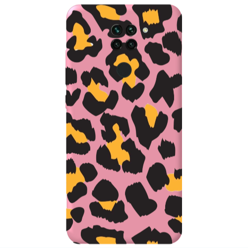 Xiaomi Redmi Note 9 Yellow leopard Pink Colored Silicone TPU Θήκη