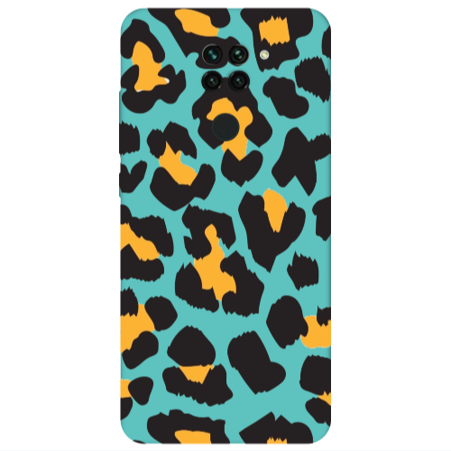 Xiaomi Redmi Note 9 Yellow leopard Turquoise Colored Silicone TPU Θήκη