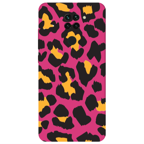 Xiaomi Redmi Note 9 Yellow leopard Fuchsia Colored Silicone TPU Θήκη