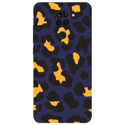Xiaomi Redmi Note 9 Yellow leopard Dark blue Colored Silicone TPU Θήκη