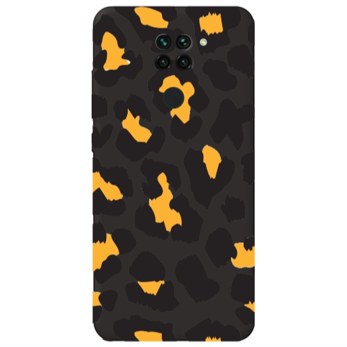 Xiaomi Redmi Note 9 Yellow leopard Black Colored Silicone TPU Θήκη
