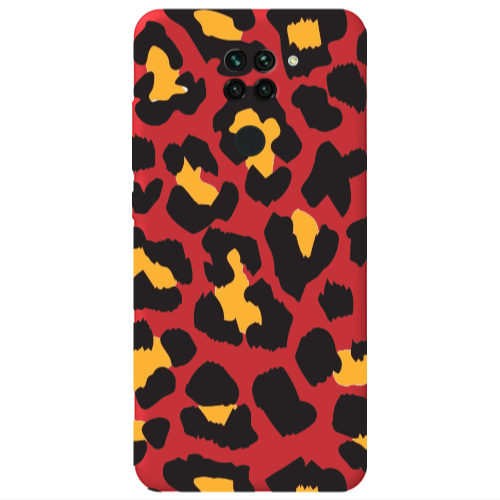 Xiaomi Redmi Note 9 Yellow leopard Red Colored Silicone TPU Θήκη