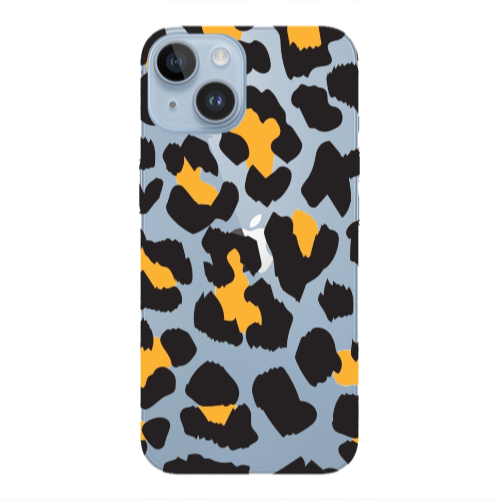 Apple iPhone 14  Yellow leopard Transparent Silicone TPU Θήκη