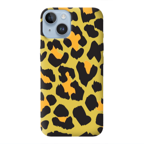 Apple iPhone 14 Plus Yellow leopard Yellow Colored Silicone TPU Θήκη