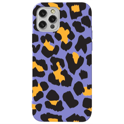Apple iPhone 13 Pro Yellow leopard Purple Colored Silicone TPU Θήκη