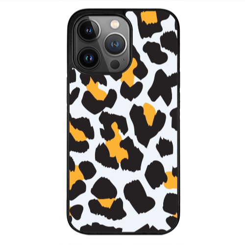 Apple iPhone 13 Pro Yellow leopard Black Glossy Θήκη