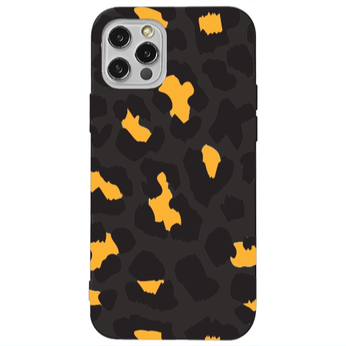 Apple iPhone 13 Pro Yellow leopard Black Colored Silicone TPU Θήκη