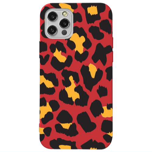 Apple iPhone 13 Pro Yellow leopard Red Colored Silicone TPU Θήκη