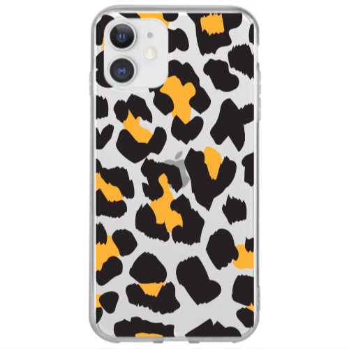 Apple iPhone 12 Mini Yellow leopard Transparent Silicone TPU Θήκη