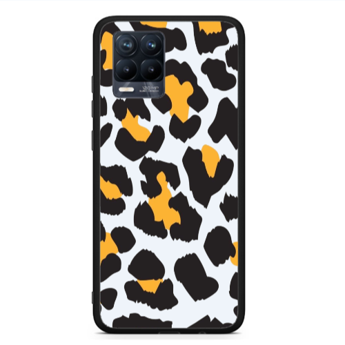 Realme 8  Yellow leopard Black Glossy Θήκη