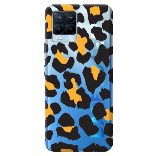 Realme 8 Pro Yellow leopard Transparent Silicone TPU Θήκη