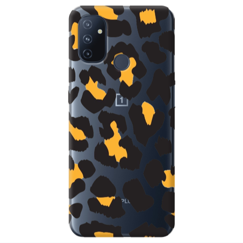 Oneplus Nord 100 Yellow leopard Transparent Silicone TPU Θήκη