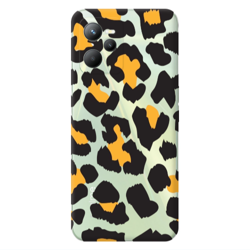 Realme C35 Yellow leopard Transparent Silicone TPU Θήκη