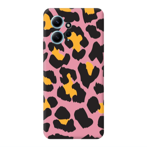 Xiaomi Redmi Note 12 4G Yellow leopard Pink Colored Silicone TPU Θήκη