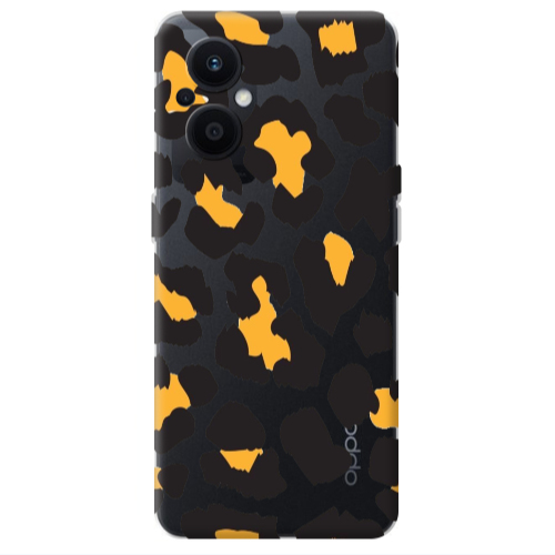 Oppo Reno 7 Lite Yellow leopard Transparent Silicone TPU Θήκη