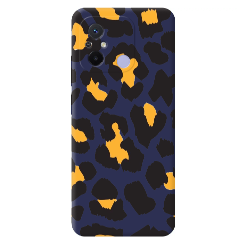Xiaomi Redmi 12C Yellow leopard Dark blue Colored Silicone TPU Θήκη