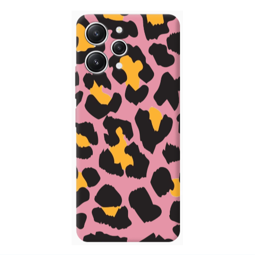 Xiaomi Redmi 12 Yellow leopard Pink Colored Silicone TPU Θήκη