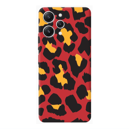 Xiaomi Redmi 12 Yellow leopard Red Colored Silicone TPU Θήκη
