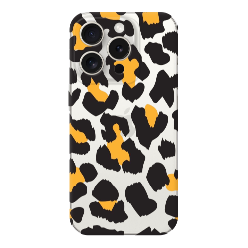 Apple iPhone 15 Pro Max Yellow leopard Transparent Silicone TPU Θήκη