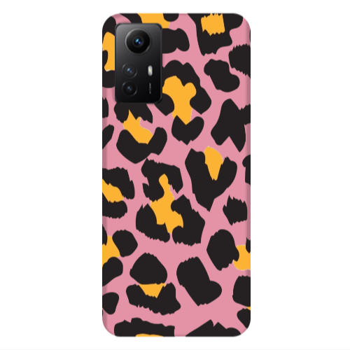 Xiaomi Redmi Note 12s Yellow leopard Pink Colored Silicone TPU Θήκη