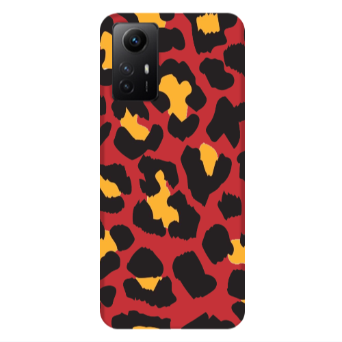 Xiaomi Redmi Note 12s Yellow leopard Red Colored Silicone TPU Θήκη