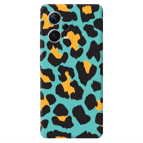 Xiaomi Poco X5 Yellow leopard Turquoise Colored Silicone TPU Θήκη