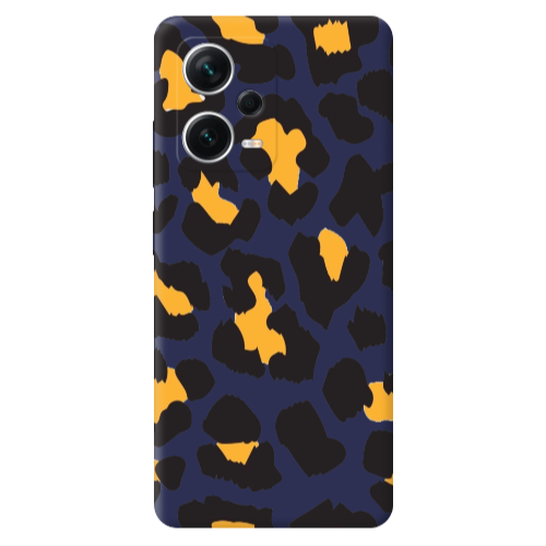 Xiaomi Poco X5 Yellow leopard Dark blue Colored Silicone TPU Θήκη
