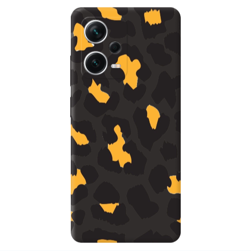 Xiaomi Poco X5 Yellow leopard Black Colored Silicone TPU Θήκη