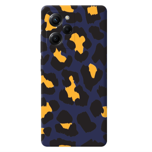 Xiaomi Poco X5 Pro Yellow leopard Dark blue Colored Silicone TPU Θήκη