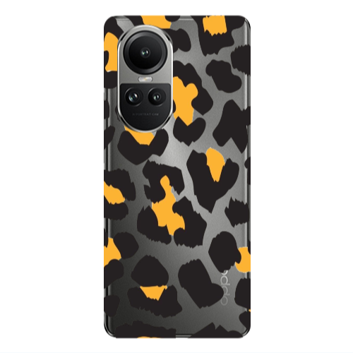 Oppo Reno10 5G Yellow leopard Transparent Silicone TPU Θήκη