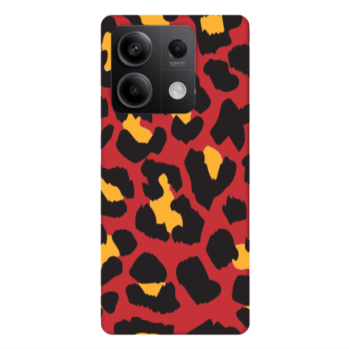 Xiaomi Redmi Note 13 5G Yellow leopard Red Colored Silicone TPU Θήκη