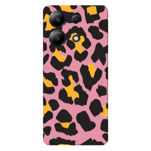Xiaomi Redmi Note 13 4G Yellow leopard Pink Colored Silicone TPU Θήκη